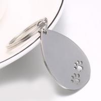 Stainless Steel Key Clasp Teardrop Carved DIY 24*34mm Sold By PC