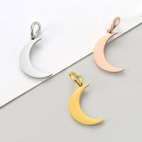 Stainless Steel Pendants, Moon, plated, polished, more colors for choice, 7x26mm, 10PCs/Bag, Sold By Bag