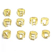 Anillo de dedo de latón, metal, chapado en color dorado, Ajustable & diferentes estilos para la opción, 16mm, 10PCs/Grupo, Vendido por Grupo