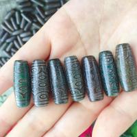 Natural Tibetan Agate Dzi Beads, plated, durable & DIY, 30mm, 5PCs/Lot, Sold By Lot