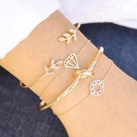Zinc Alloy Bracelet 4 pieces & fashion jewelry golden Sold By Set