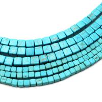 Perles turquoises, turquoise synthétique, cube, synthétique, DIY & normes différentes pour le choix, bleu, 10PC/sac, Vendu par sac