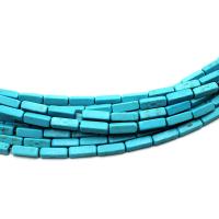 Perles turquoises, turquoise synthétique, rectangle, synthétique, DIY, bleu, 4*13mm, 10PC/sac, Vendu par sac