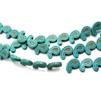 Perles turquoises, turquoise synthétique, Fèves germées, synthétique, DIY, bleu, 11*18mm, 10Strandstoron/sac, Vendu par sac