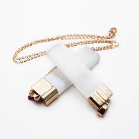 Gemstone Pendants Jewelry Gypsum Rectangle DIY white 14-20*40-60mm Sold By Bag