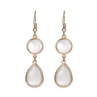 Brass Drop Earring with Shell plated fashion jewelry Sold By PC
