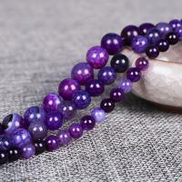 Perles agate veines de dragon naturelles, Rond, poli, normes différentes pour le choix, violet, Vendu par Environ 15.4 pouce brin
