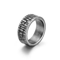 Titantium Steel Finger Ring, Titanium Steel, csiszolt, divat ékszerek, ezüst, Által értékesített PC