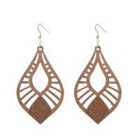 Wood Earring with Zinc Alloy fashion jewelry Sold By PC