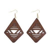 Wood Earring, with Tibetan Style, fashion jewelry, more colors for choice, Sold By Pair