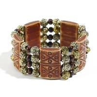 Wood Bracelets Zinc Alloy with Wood for woman nickel lead & cadmium free 25mm Length 6.69 Inch Sold By Bag
