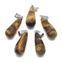 Gemstone Pendants Jewelry, Mixed Agate, Teardrop, polished, DIY & different materials for choice, more colors for choice, 38*15*6mm, 10PCs/Bag, Sold By Bag