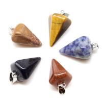 Gemstone Pendants Jewelry, Conical, polished, DIY & different styles for choice, more colors for choice, 32*15mm, 5PCs/Bag, Sold By Bag