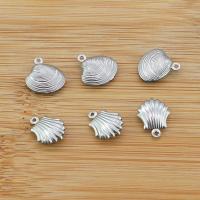 Stainless Steel Pendants Shell plated DIY silver color Sold By Bag