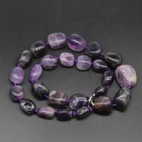 Quartz Necklace, Amethyst, irregular, polished, fashion jewelry & for woman, purple, 18*25-10*14mm, Sold By Strand