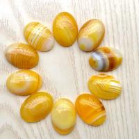 Natural Gemstone Cabochons, Jade Yellow, Oval, polished, 13x18x6mm, Approx 10PCs/Bag, Sold By Bag