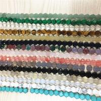 Mischedelstein Perlen, Naturstein, Sechseck, poliert, verschiedenen Materialien für die Wahl & facettierte, keine, 8x8x4mm, Bohrung:ca. 1.5mm, ca. 27PCs/Strang, verkauft von Strang