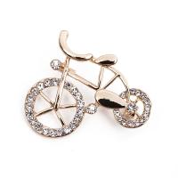 Zinc Alloy Brooches gold color plated for woman & with rhinestone nickel lead & cadmium free Sold By PC