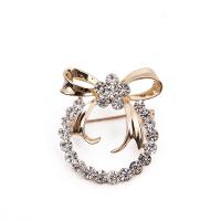 Zinc Alloy Brooches gold color plated for woman & with rhinestone nickel lead & cadmium free Sold By PC