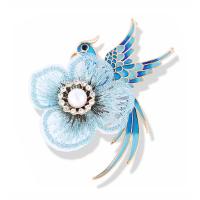 Zinc Alloy Brooches with Cloth plated for woman & with rhinestone nickel lead & cadmium free Sold By PC