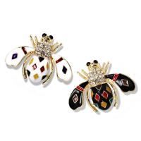 Tibetan Style Brooches, plated, for woman & with rhinestone, more colors for choice, nickel, lead & cadmium free, 35x26mm, Sold By PC