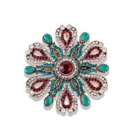 Tibetan Style Brooches, plated, different styles for choice & for woman & with rhinestone, more colors for choice, nickel, lead & cadmium free, Sold By PC