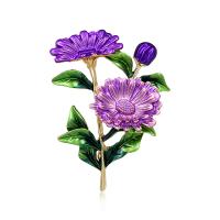 Tibetan Style Brooches, with enamel, Flower, fashion jewelry, more colors for choice, Sold By PC