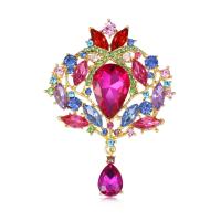 Zinc Alloy Brooches with Crystal & Rhinestone portable & fashion jewelry Sold By PC