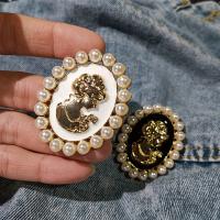Broches en alliage de zinc, avec perle de plastique, Portable & bijoux de mode, plus de couleurs à choisir, Vendu par PC