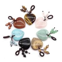 Gemstone Pendants Jewelry, Mixed Material, Heart, polished, DIY & different materials for choice, more colors for choice, 30*30mm, Sold By PC