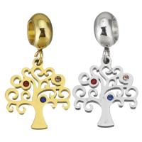 Stainless Steel European Pendants 316 Stainless Steel Tree plated & DIY 4*11*8mm 14*15.5*1.5mm Approx 4.5mm Sold By Bag