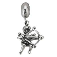 Stainless Steel European Pendants 316 Stainless Steel plated DIY silver color 4*11*8mm 9.5*21.5*9.5mm Approx 4.5mm Sold By Bag
