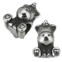 Stainless Steel Large Hole Beads 316L Stainless Steel Bear plated DIY silver color 9*12*9mm Approx 4.5mm Sold By Bag