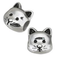 Stainless Steel Large Hole Beads 316L Stainless Steel Cat plated DIY silver color 10*11*10mm Approx 4.5mm Sold By Bag