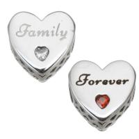 Stainless Steel Large Hole Beads 316L Stainless Steel Heart plated DIY & with rhinestone 11*11*6mm Approx 4.5mm Sold By Bag