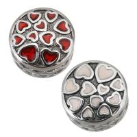 Edelstahl-Perlen mit großem Loch, 316 L Edelstahl, rund, plattiert, DIY, keine, 11*8mm, Bohrung:ca. 4.5mm, 5PCs/Tasche, verkauft von Tasche
