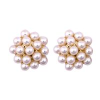 Brass Stud Earring, gold color plated, different styles for choice & for woman, more colors for choice, nickel, lead & cadmium free, 15x15mm, Sold By Pair