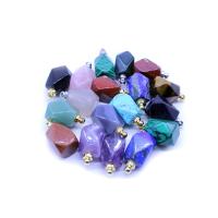 Natural Stone Perfume Bottle Pendant, plated, for woman, mixed colors, 34x18mm, Sold By PC