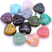 Colgantes de Gemas, Piedra natural, Corazón, diferentes materiales para la opción & para mujer, más colores para la opción, 25mm, Vendido por UD