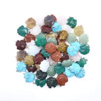 Gemstone Pendants Jewelry, Natural Stone, Shell, different materials for choice & for woman, more colors for choice, 20x20mm, Sold By PC