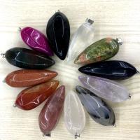 Gemstone Pendants Jewelry, Natural Stone, Unisex, more colors for choice, 15-25x40x60mm, Sold By PC
