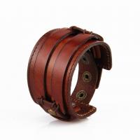 cuir PU bracelet, avec alliage de zinc, bijoux de mode & pour homme, plus de couleurs à choisir, 245x45mm, Vendu par PC