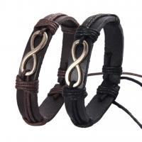PU Leather Cord Bracelets, with Tibetan Style, plated, Unisex & different styles for choice, 190x13mm, Sold By PC