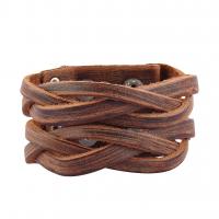 PU Leather Cord Bracelets, Unisex & different styles for choice, 240x40mm, Sold By PC