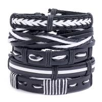 PU Leather Cord Bracelets plated 5 pieces & fashion jewelry & multilayer & Unisex 6CM 17-18CM 8-9CM 13.5CM 9.7CM Sold By Set