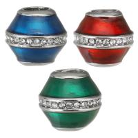 Edelstahl-Perlen mit großem Loch, 316 Edelstahl, plattiert, mit Strass, keine, 11x10x11mm, Bohrung:ca. 4.5mm, 5PCs/Tasche, verkauft von Tasche