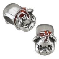 Stainless Steel European Beads 316 Stainless Steel Pig enamel original color Approx 4.5mm Sold By Bag