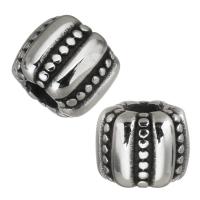 Edelstahl-Perlen mit großem Loch, 316 Edelstahl, Schwärzen, 10.50x8.50x10mm, Bohrung:ca. 4.5mm, 5PCs/Tasche, verkauft von Tasche