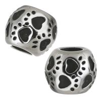 Edelstahl-Perlen mit großem Loch, 316 Edelstahl, DIY, 10x8.50x10mm, Bohrung:ca. 4.5mm, 5PCs/Tasche, verkauft von Tasche