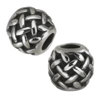 Stainless Steel Large Hole Beads, 316 Stainless Steel, blacken, 10x9.50x10mm, Hole:Approx 4mm, 5PCs/Bag, Sold By Bag